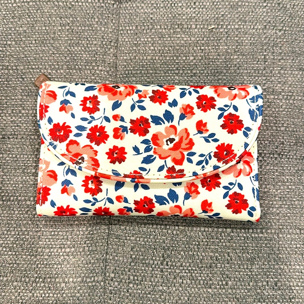 Flower-printed Cath Kidston wallet.